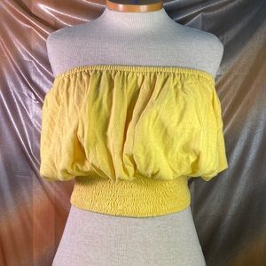 Vintage‎ 1970’s yellow blouse tube top 12” long 201 one size fits all.